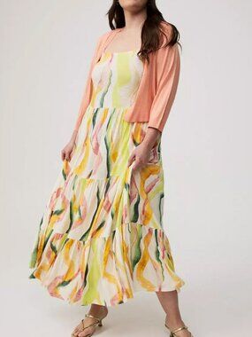 Torrid Tiered Watercolor Maxi Dress
